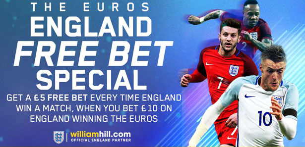 ​William Hill England Euro 2016 Free Bet Special